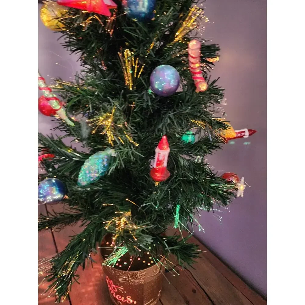 Vintage Fiber Optic Christmas Tree 30” Indoor Table Top